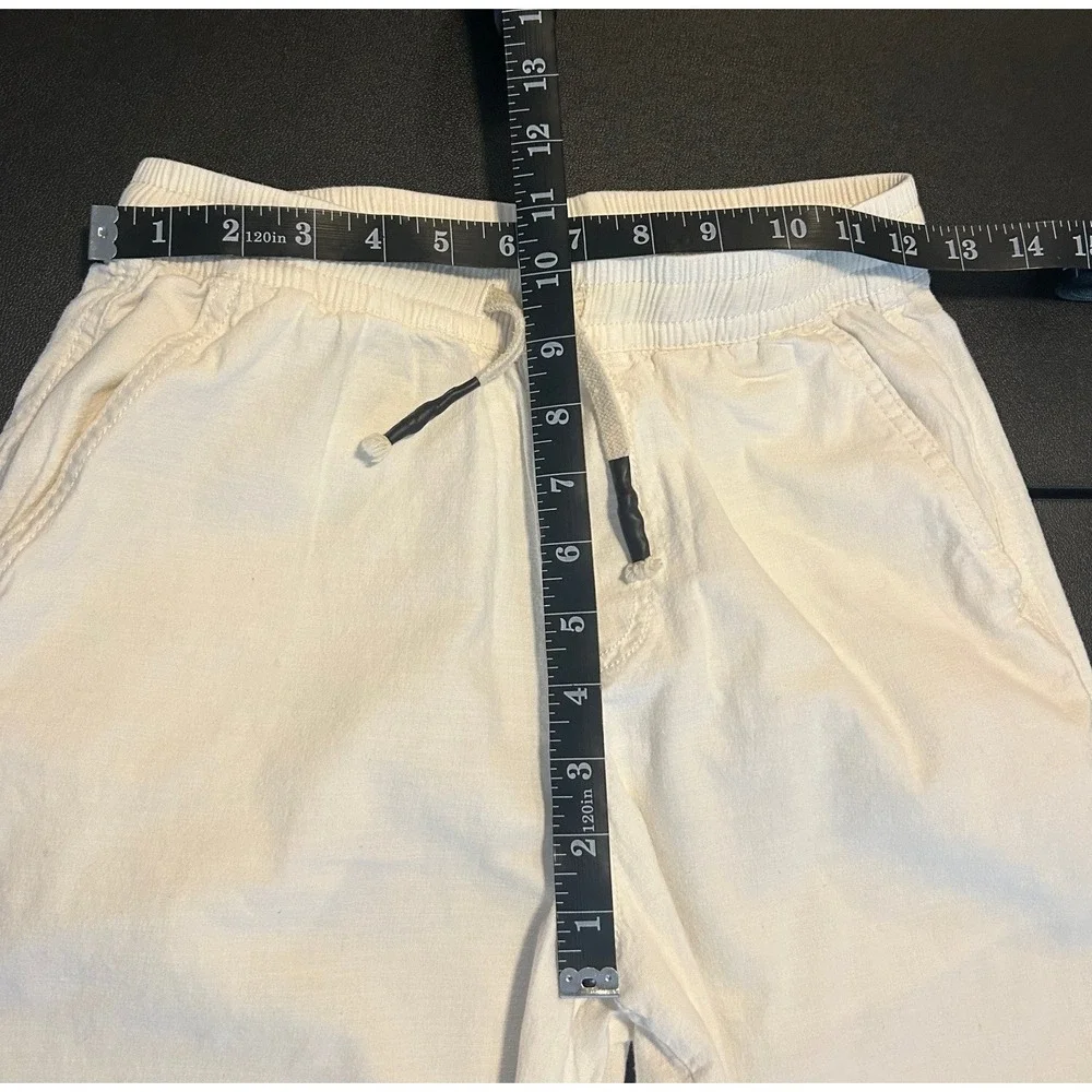 Portrait Menswear White Cotton Drawstring Beach Pants Mens Size 30 1512